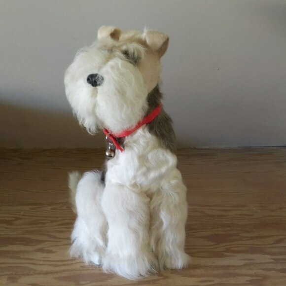 Schnauzer dog décor figurine with soft fur - Picture 3 of 6